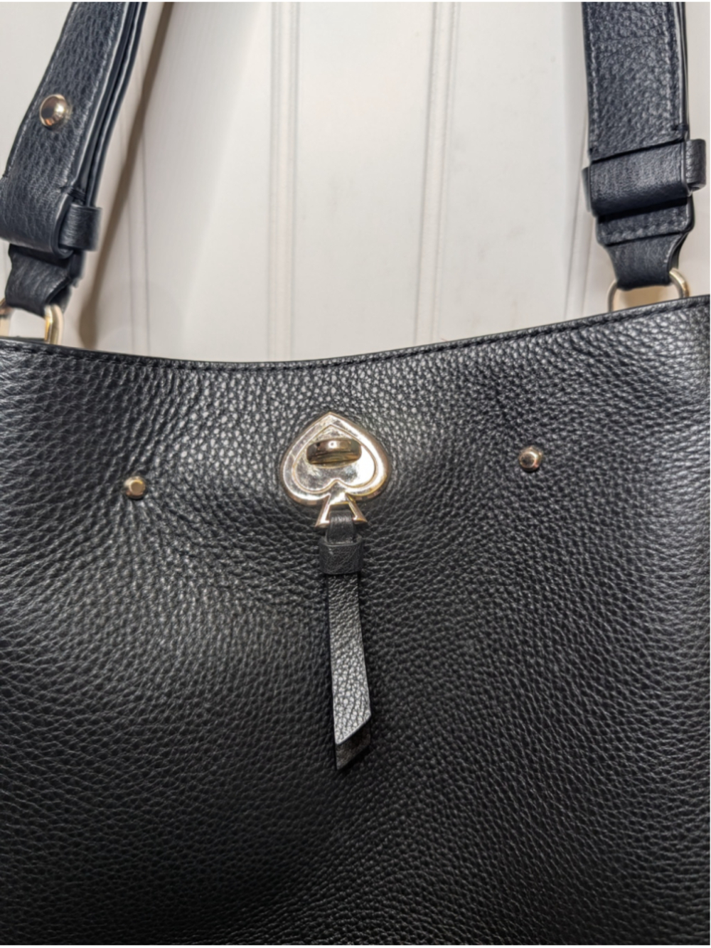 Kate Spade Marti Large Bucket Bag Black Pebbled Leather Crossbody Shoulder Purse - Picture 6 of 11